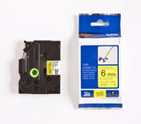 Brother TZe tape 6mmx8m flexible black/yellow – Labeltape (billede 1)