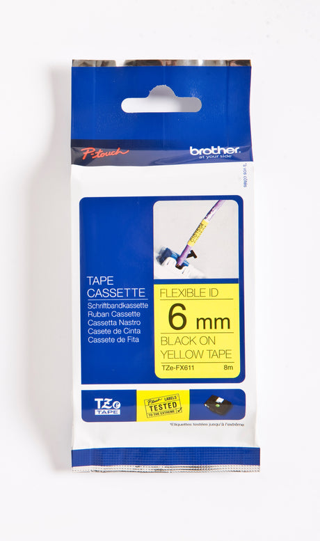 TZe tape 6mmx8m flexible black/yellow – image 4