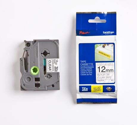 TZeS tape 12mmx8m strong black/clear – image 1