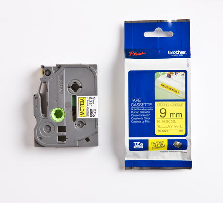 TZeS tape 9mmx8m strong black/yellow – image 1