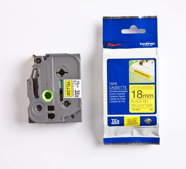 TZeS tape 18mmx8m strong black/yellow – image 1