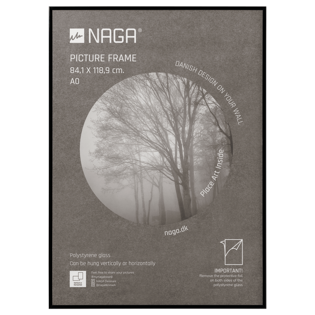 Naga A/S Ramme til plakater 84,1 x 118,9 cm, sort – Billedrammer