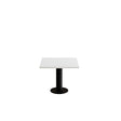 Form o Miljö Bord Cirkum, 600x600mm, højde 500 mm, hvid laminat med sort stel – Kantineborde