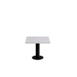 Form o Miljö Bord Cirkum, 600x600mm, højde 500 mm, grå laminat  med sort stel – Kantineborde