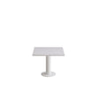 Form o Miljö Bord Cirkum, 600x600mm, højde 500 mm, grå laminat  med hvidt stel – Kantineborde