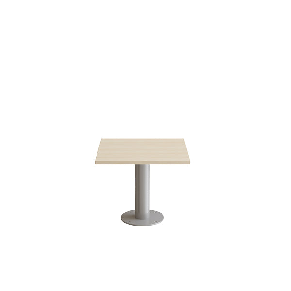 Form o Miljö Bord Cirkum, 600x600mm, højde 500 mm, birk laminat med alugråt stel – Kantineborde