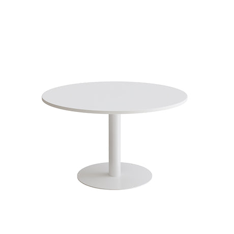 Bord Cirkum, Ø1200mm, højde 720 mm, hvid laminat med hvidt stel