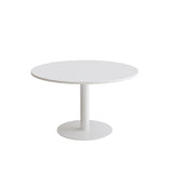 Bord Cirkum, Ø1200mm, højde 720 mm, hvid laminat med hvidt stel