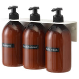 Sæbeholder / vægophæng til 3 flasker, hvid – image 2