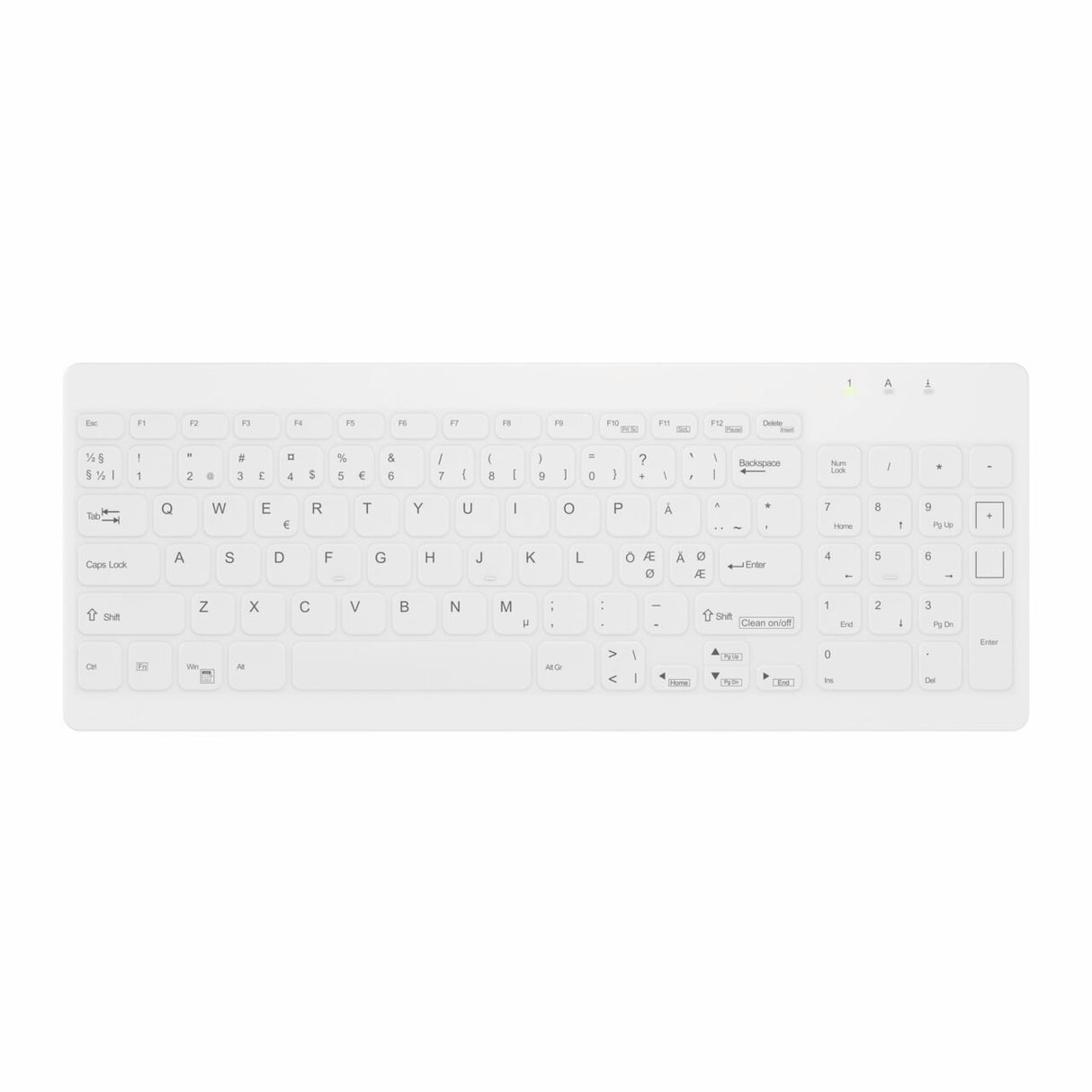 Contour Active Key QuickClean Med Keyboard Rem Cov Comp WL White – Tastaturer (billede 3)