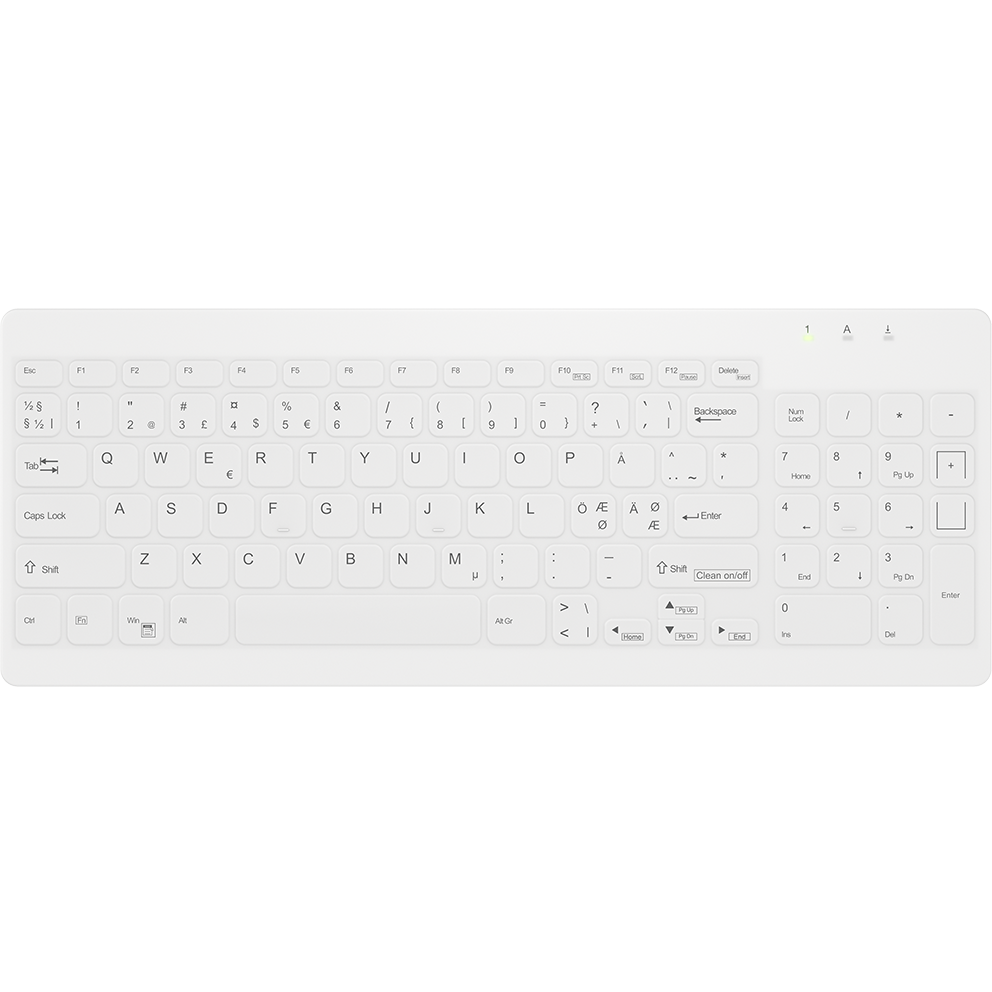 Contour Active Key QuickClean Med Keyboard IP65 Compact WL White – Tastaturer