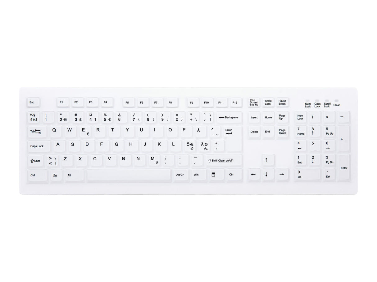 Contour Active Key ClassicClean Med KB Rem Cov Full-Size WL White – Tastaturer (billede 2)