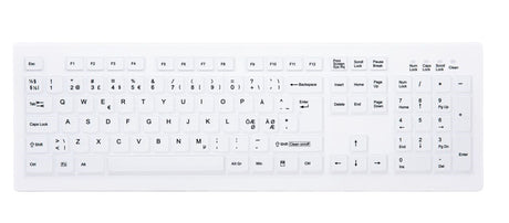 Contour Active Key ClassicClean Med KB IP68 Full-Size WL White – Tastaturer (billede 1)