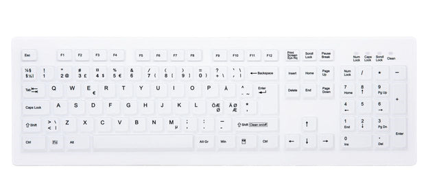 Contour Active Key ClassicClean Med KB IP68 Full-Size WL White – Tastaturer (billede 1)