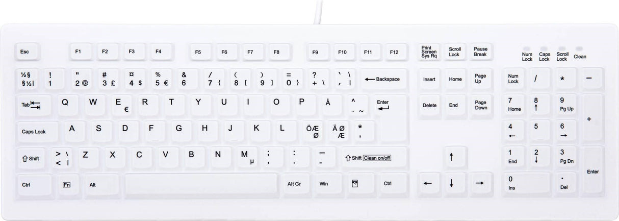 Contour ACTIVE KEY Hygiene Desktop Keyboard Sealed USB White US – Tastaturer