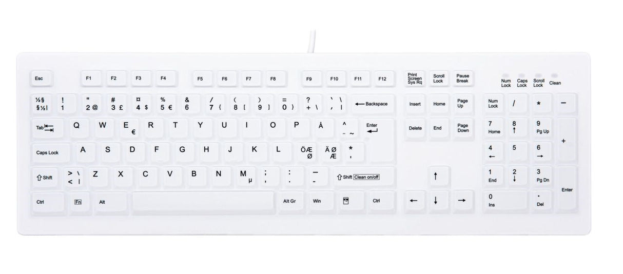 Contour Active Key ClassicClean Med Keyboard IP68 Full-Size W White – Tastaturer (billede 1)
