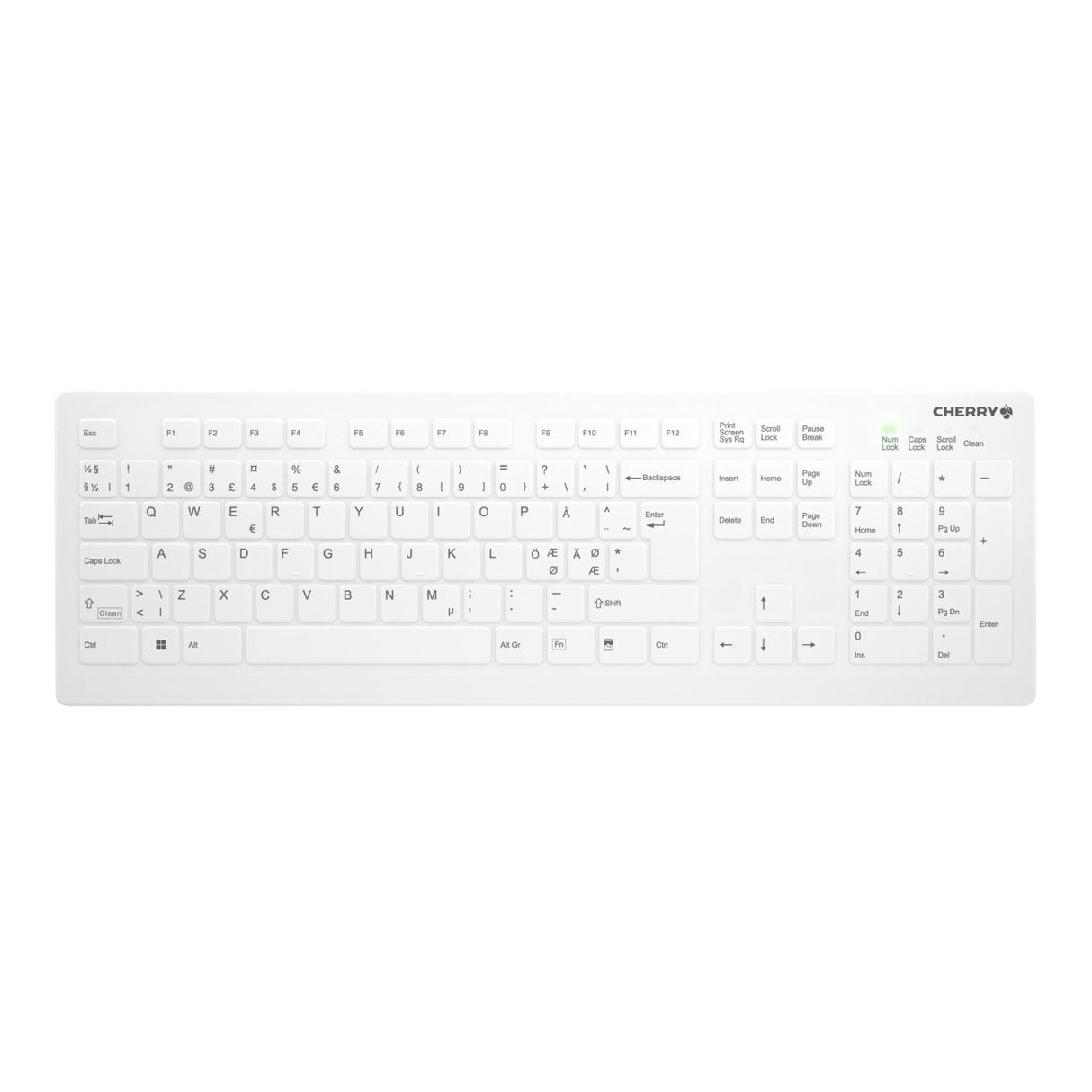 Contour Active Key QuickClean Med KB Rem Cov Full-Size WL White – Tastaturer (billede 1)