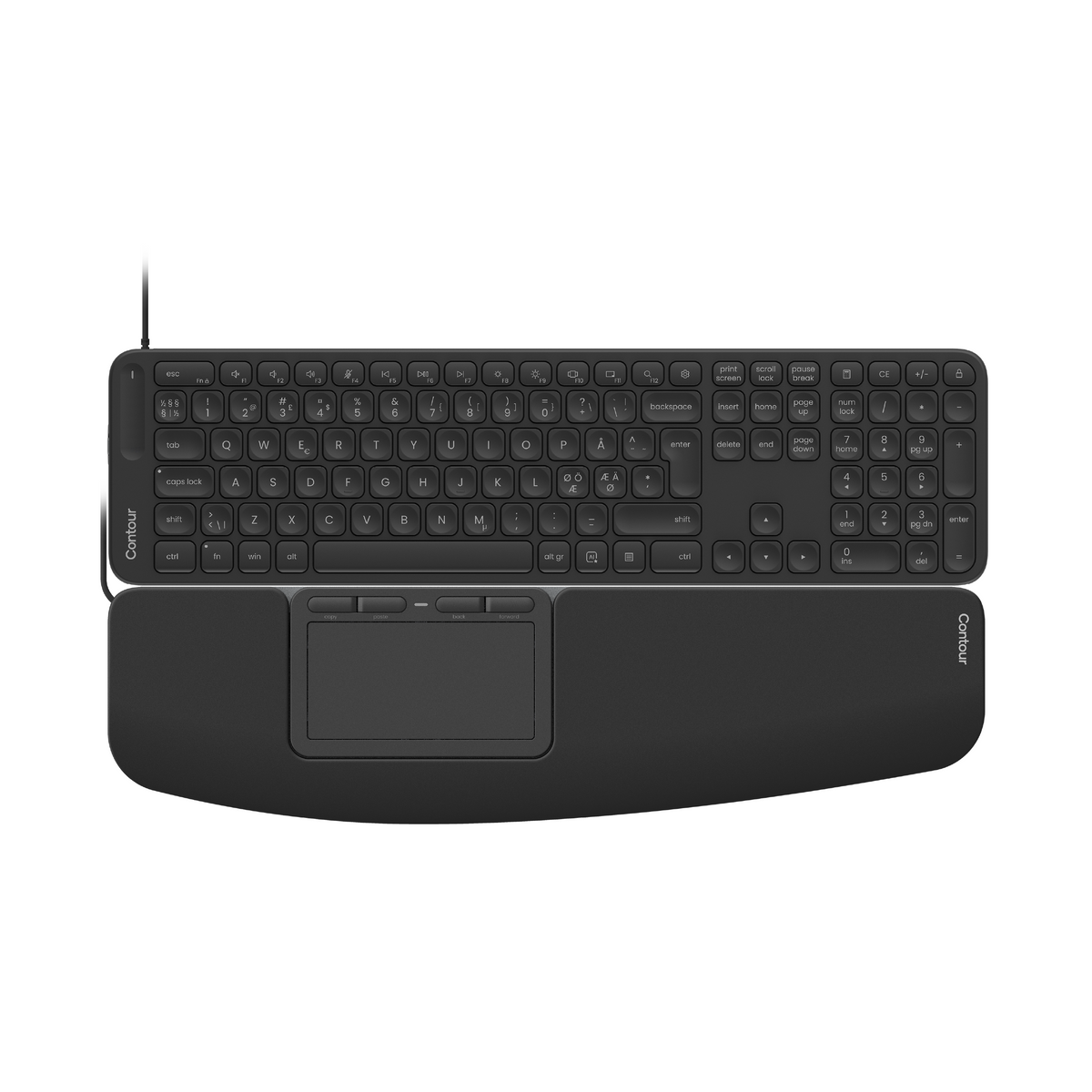 CONTOUR Touch & Balance Full-Size Keyboard, Wired (Nordic) (billede 1)