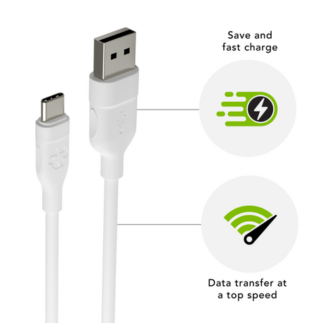 Dbramante1928 Re-charge - Cable - USB-A to USB-C - TPE, White (1.2m) – USB-C kabler (billede 1)