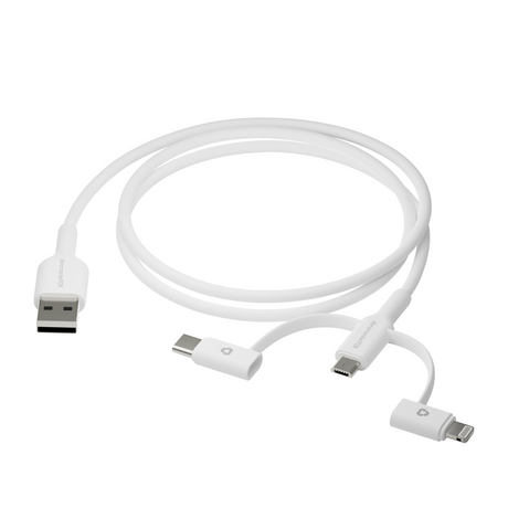 Dbramante1928 Re-charge - 3in1 Cable–USB A to USB-A,C & Lightn-W – Apple Lightning kabler (billede 1)