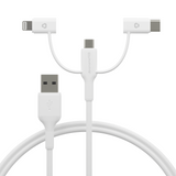 Re-charge - 3in1 Cable–USB A to USB-A,C & Lightn-W