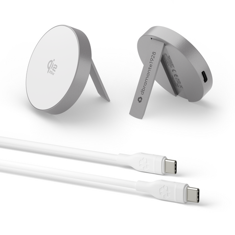 Dbramante1928 Wireless Magnetic Charger w/stand Qi2 25W ALU – Ladere u/kabel - 2.1/2.4Amp (billede 1)