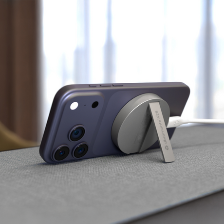 Dbramante1928 Wireless Magnetic Charger w/stand Qi2 25W ALU – Ladere u/kabel - 2.1/2.4Amp (billede 5)
