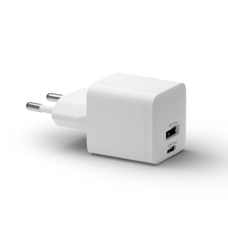 Dbramante1928 Re-charge - Wall Charger GaN - USB-C+USB-A 30W+18W EU, White – Ladere u/kabel - GaN