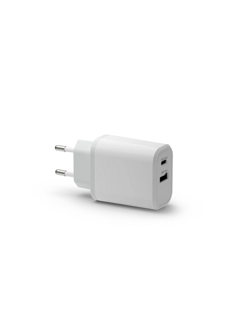 Dbramante1928 Re-charge - EU Wall Charger USB-C 30W+USB-A 18W-W – Ladere u/kabel - GaN (billede 1)
