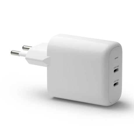 Dbramante1928 Re-charge - Wall Charger GaN - 2x USB-C 25W EU, White – Ladere u/kabel - GaN