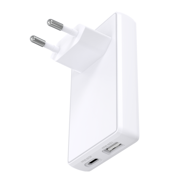 Dbramante1928 Pro - EU Slim Charger - USB-C 45W+USB-A 18W - W (billede 1)