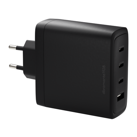 Dbramante1928 IT - EU W. Charger - 3xUSB-C 140W + 1xUSB-A - BLK – Ladere u/kabel - GaN (billede 1)