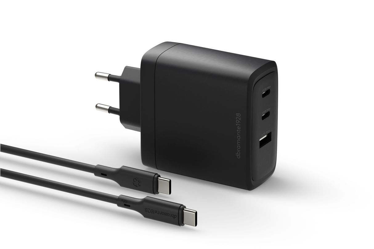 Dbramante1928 DBRAMANTE IT - EU W. Charger - 100W + 2m C-C TPE cable - BLK