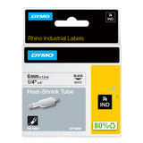 Dymo Tape Rhino 6mmx1,5m shrink tube bl/whi – Labeltape (billede 1)