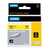 Dymo Tape Rhino 6mmx1,5m shrink tube bl/yel – Labeltape (billede 1)