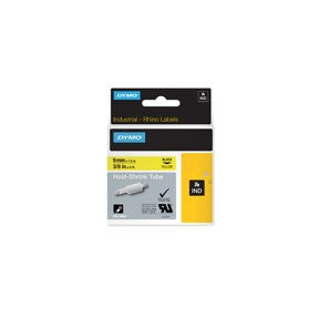 Dymo Tape Rhino 9mmx1,5m heat shrink tubing bl/yel – Labeltape