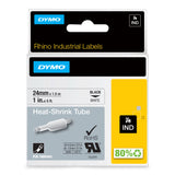 Dymo Tape Rhino 24 mm x 1.5m shrink tube bl/wh – Labeltape (billede 1)