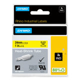 Dymo Tape Rhino 24 mm x 1.5m shrink tube bl/ye – Labeltape (billede 1)