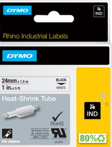 Dymo Tape Rhino 24 mm x 1.5m shrink tube bl/ye – Labeltape (billede 2)