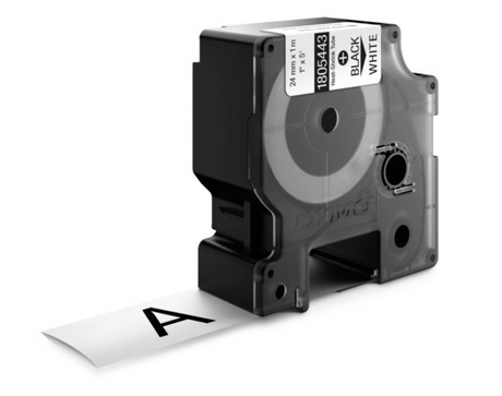 Dymo Tape Rhino 24 mm x 1.5m shrink tube bl/ye – Labeltape (billede 4)