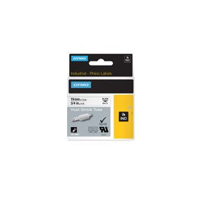 Dymo Tape Rhino 19mmx1,5m shrink tube bl/whi – Labeltape