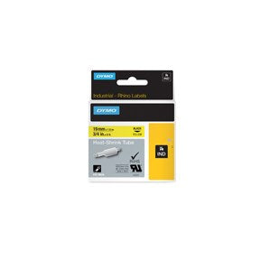 Dymo Tape Rhino 19mmx1,5m shrink tube bl/yel – Labeltape