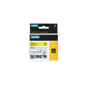 Dymo Tape Rhino 19mmx5,5m vinyl black/yellow – Labeltape