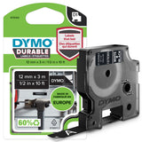 Dymo Tape D1 Extra Strong 12mmx3m white/black – Labeltape (billede 1)