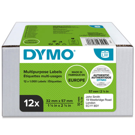 Dymo Label Multi 32x57mm remov white (12x1000) – Etiketter (billede 1)