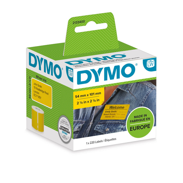 Dymo LW 54x101mm Shipping / Name Badge labels yellow – Etiketter (billede 1)