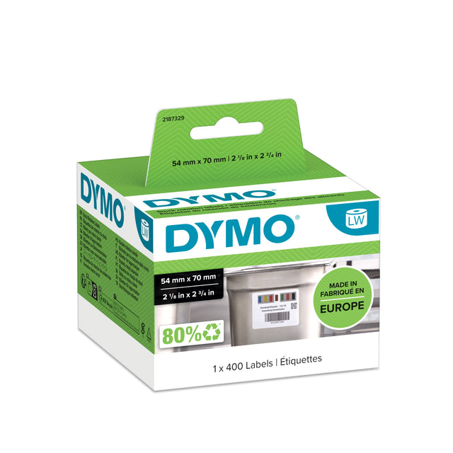 DYMO LabelWriter 70mm x 54mm Stock Rotation Labels white wit – Etiketter