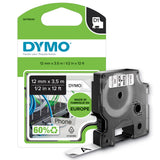 Dymo Tape D1 12mmx3,5m perm nylon black/white – Labeltape (billede 1)