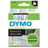 Dymo Tape D1 12mmx7m blue/white – Labeltape (billede 1)
