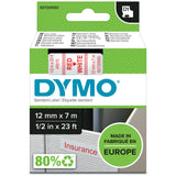 Dymo Tape D1 12mmx7m red/white – Labeltape (billede 1)